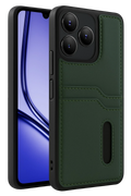nebaktın Realme Note 50 4G Kılıf Sara Kartvizitli Deri Kılıf - Koyu Yeşil 1