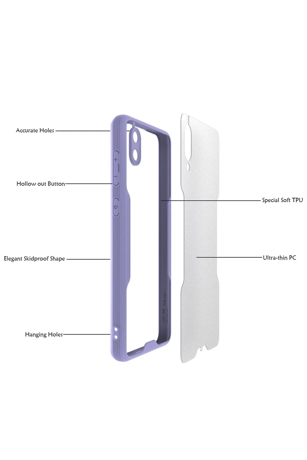 nebaktın Samsung Galaxy A02 Kılıf Platin Silikon - Kırmızı 3