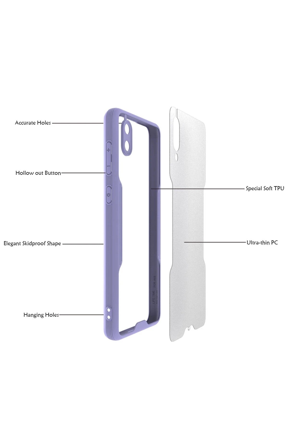 nebaktın Samsung Galaxy A02 Kılıf Platin Silikon - Kırmızı 3