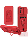 nebaktın Samsung Galaxy A02S Kılıf Zuma Kartvizitli Yüzüklü Silikon - Kırmızı 1
