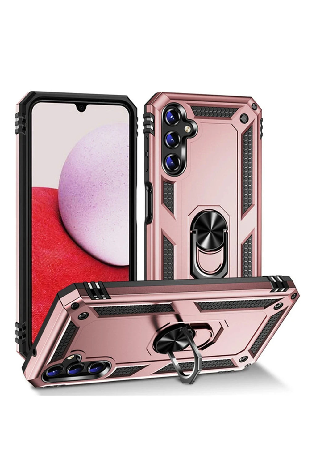 nebaktın Samsung Galaxy A04S Kılıf Sofya Yüzüklü Silikon Kapak - Rose 1