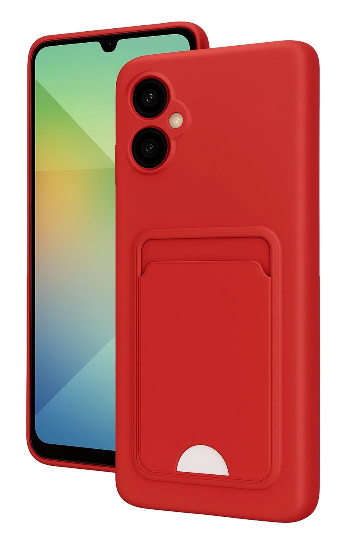 nebaktın Samsung Galaxy A06 Kılıf Kelvin Kartvizitli Silikon - Kırmızı 1