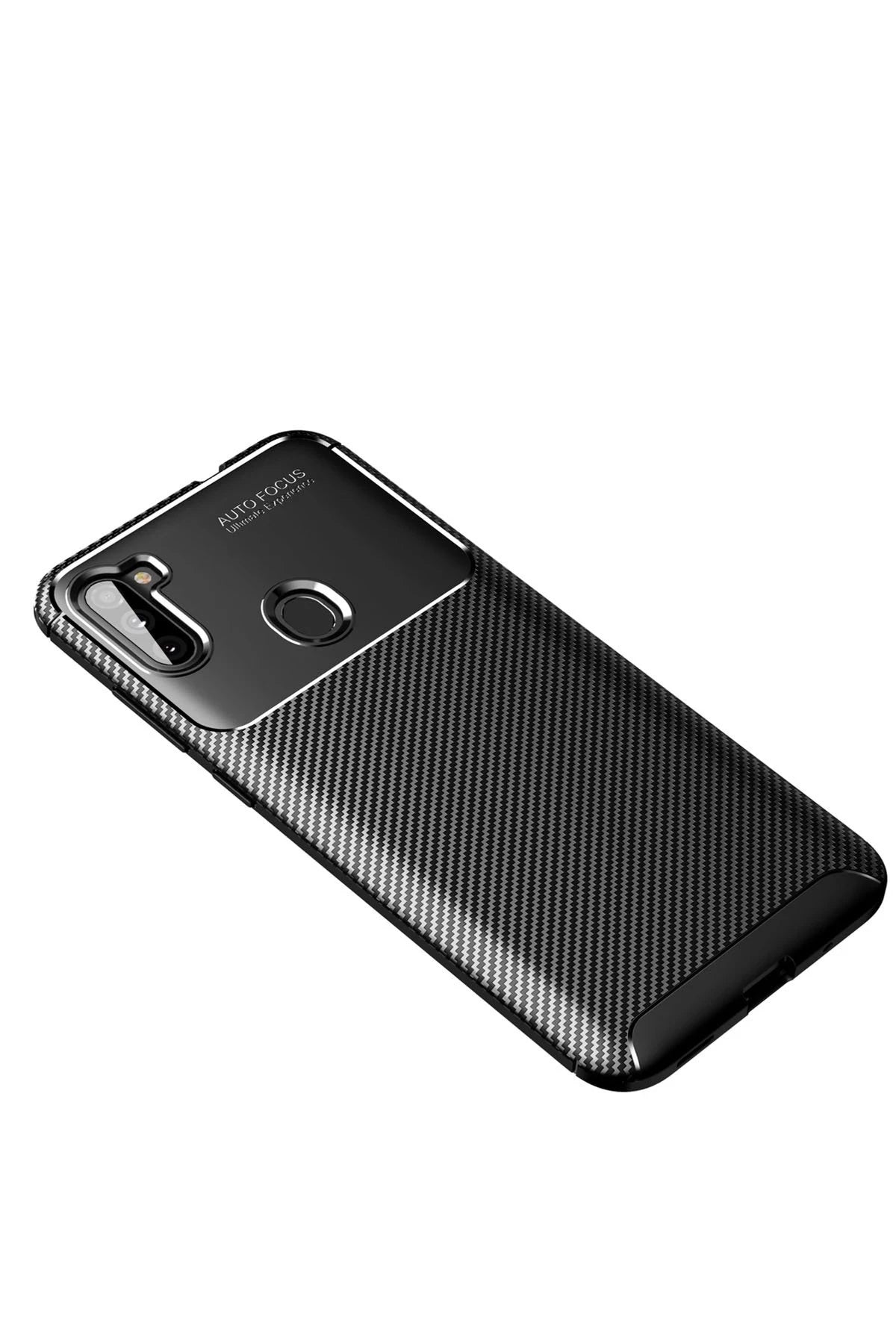 nebaktın Samsung Galaxy A11 Kılıf Auto Focus Karbon Kapak - Siyah 1