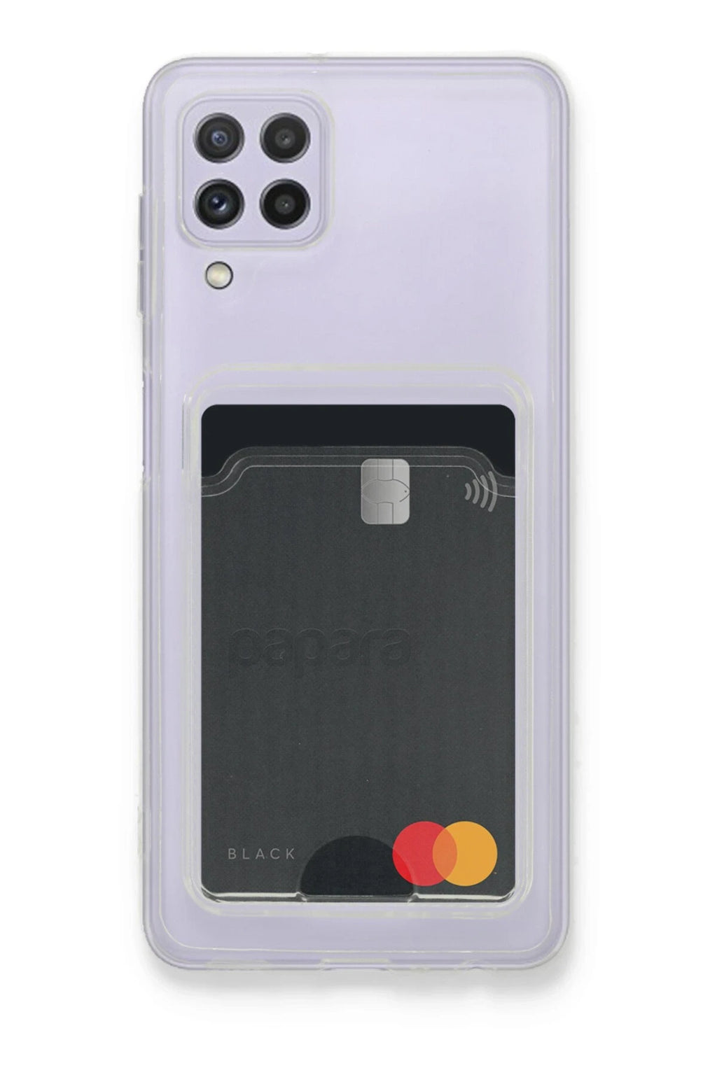 nebaktın Samsung Galaxy A22 Kılıf Kart Şeffaf Silikon - Şeffaf 1