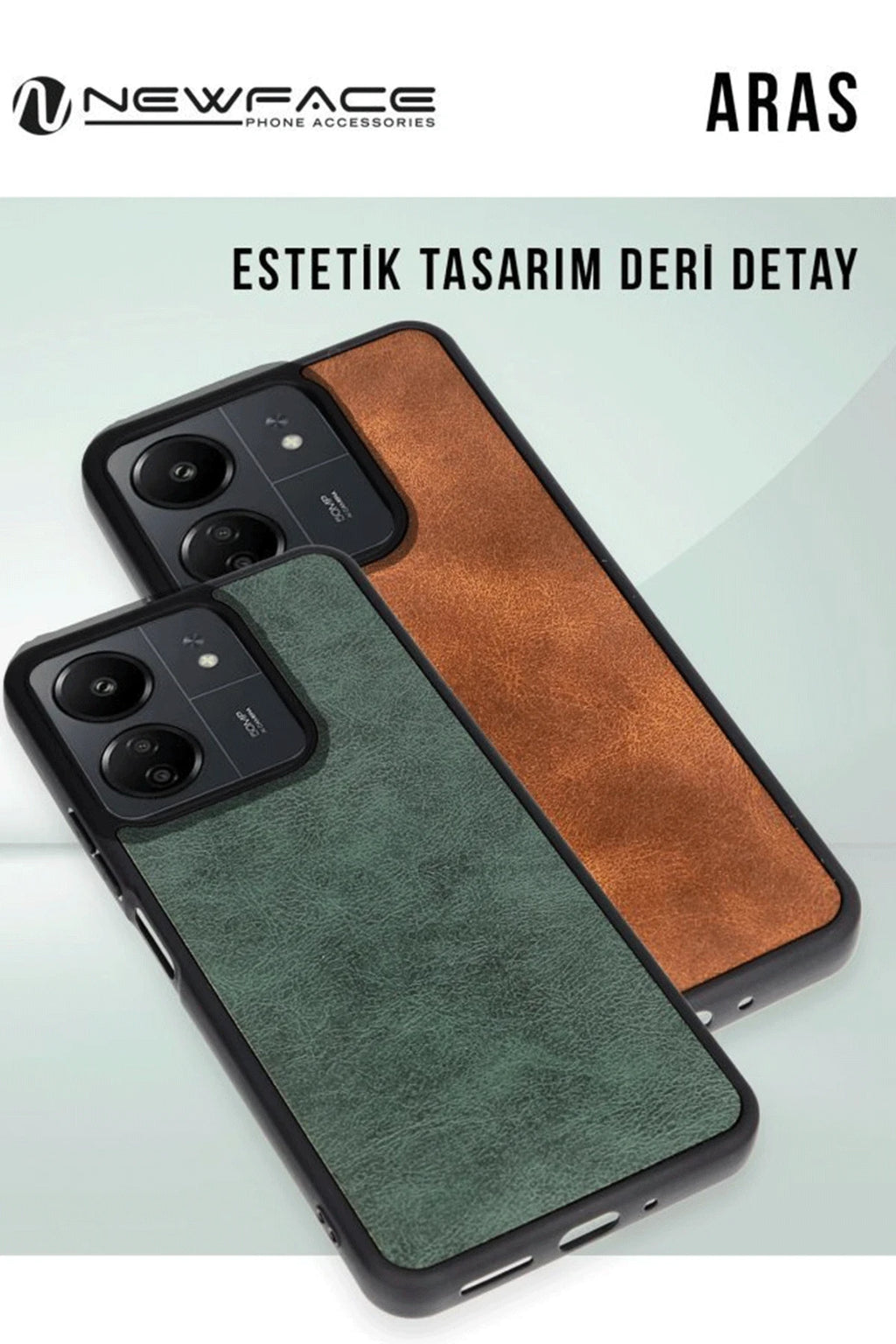nebaktın Samsung Galaxy A26 Kılıf Aras Deri Kapak - Koyu Yeşil 3