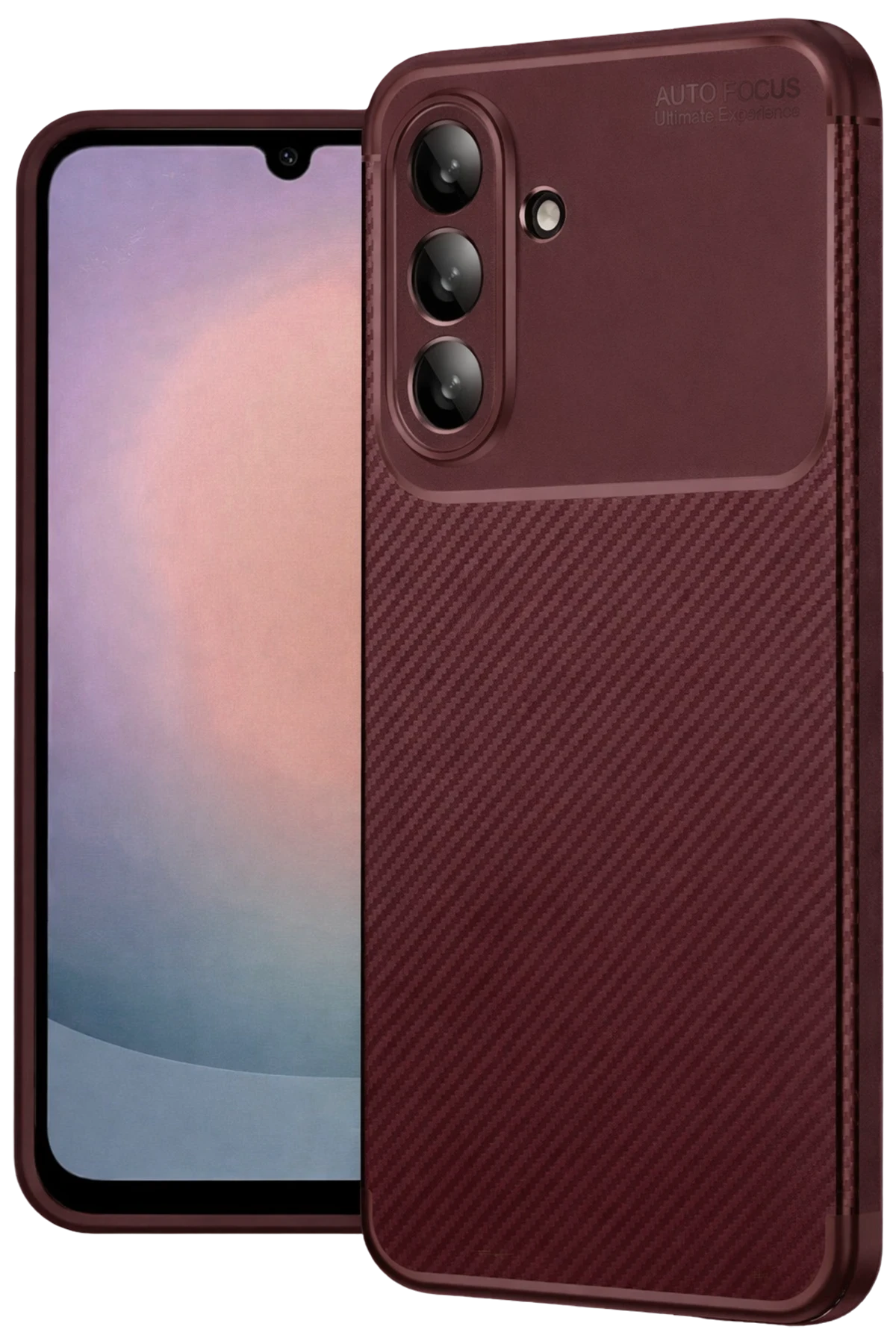 nebaktın Samsung Galaxy A26 Kılıf Auto Focus Karbon Kapak - Bordo 1