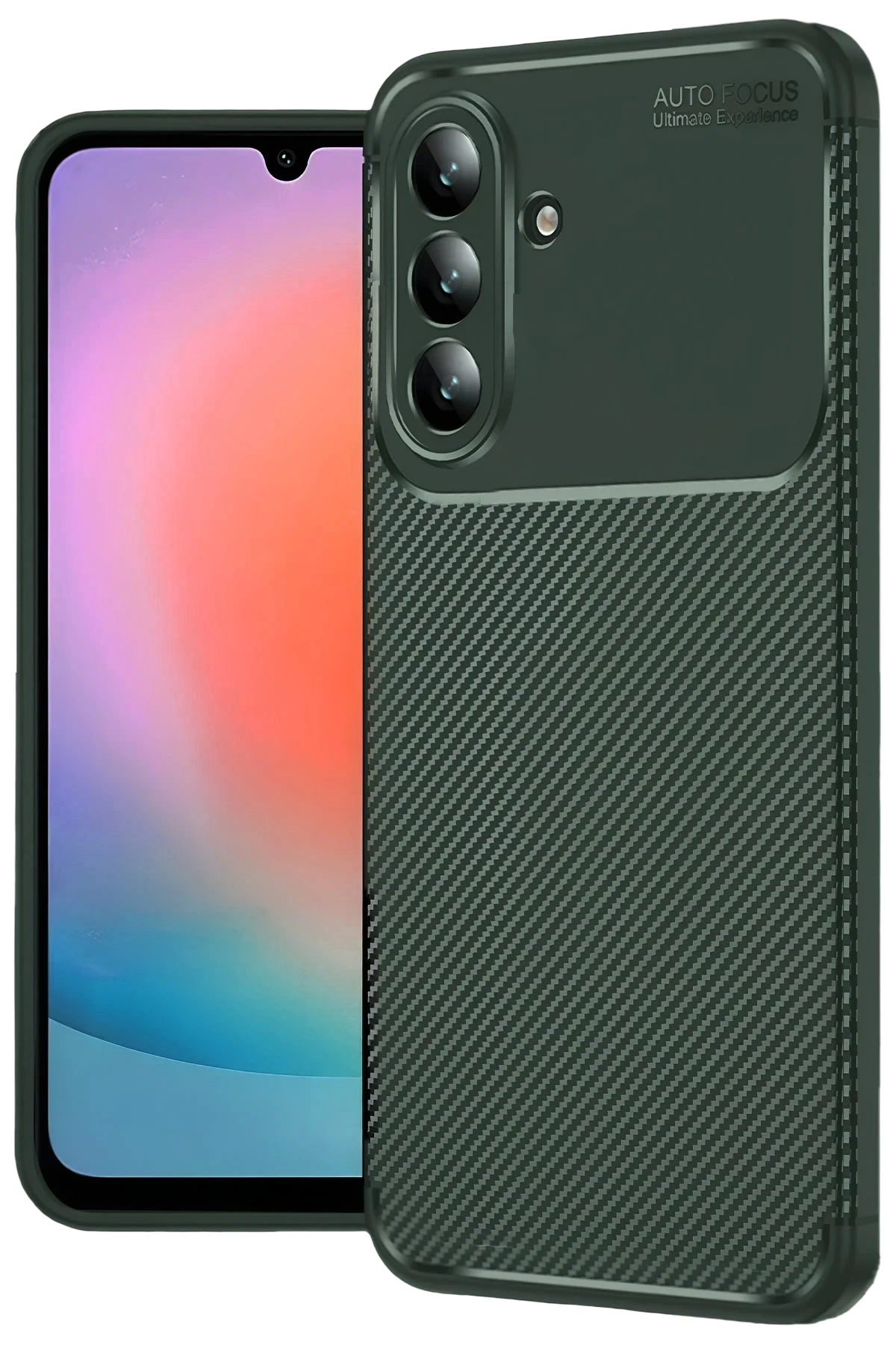 nebaktın Samsung Galaxy A37 5G Auto Focus Karbon Kapak - Koyu Yeşil 1