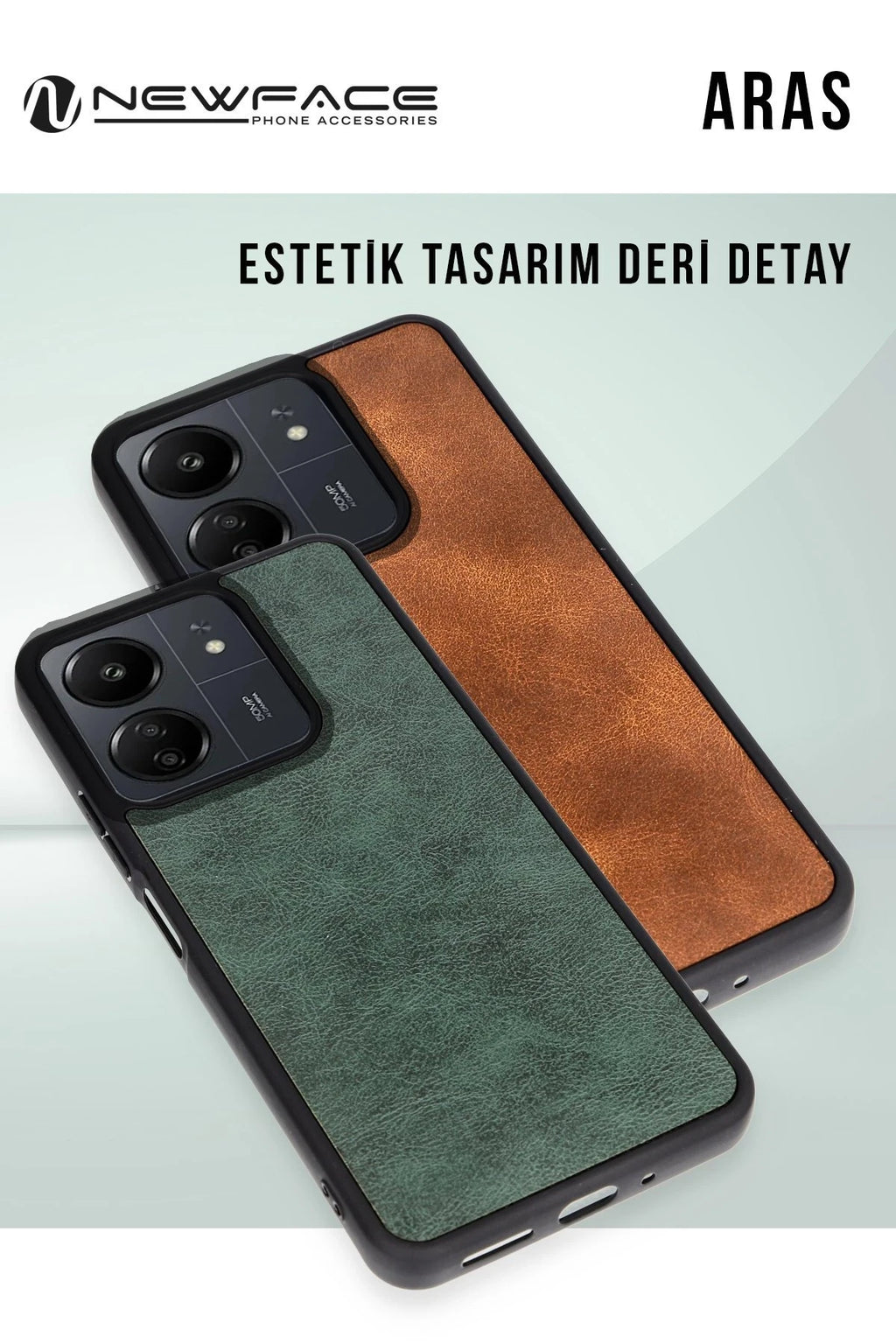 nebaktın Samsung Galaxy A56 Kılıf Aras Deri Kapak - Koyu Yeşil 3