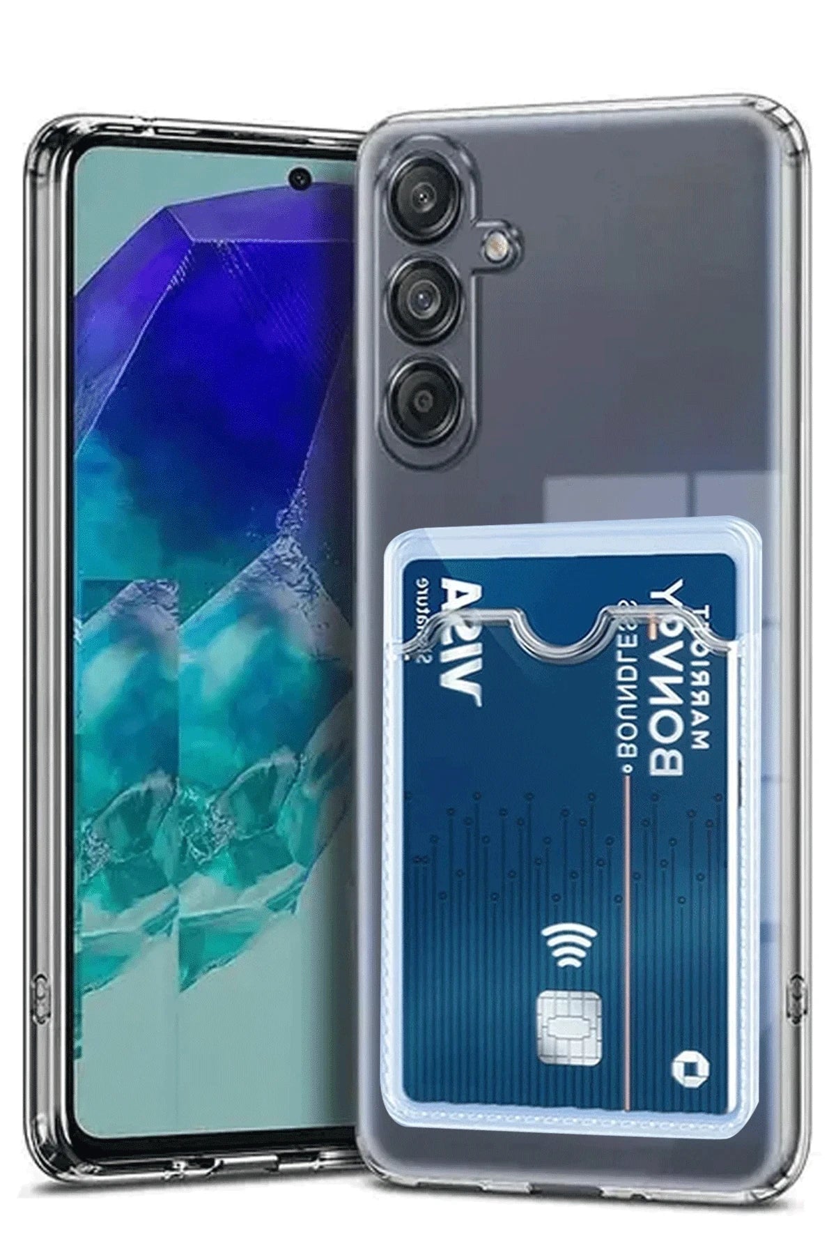 nebaktın Samsung Galaxy A56 Kılıf Kart Şeffaf Silikon - Şeffaf 1