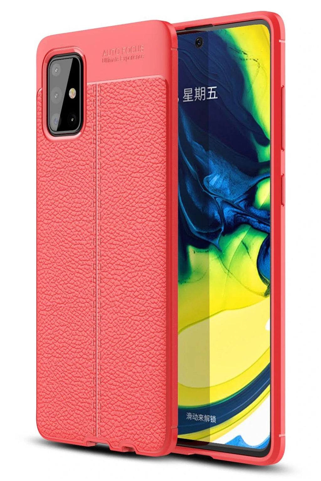 nebaktın Samsung Galaxy A71 Kılıf Auto Focus Kapak - Kırmızı 1