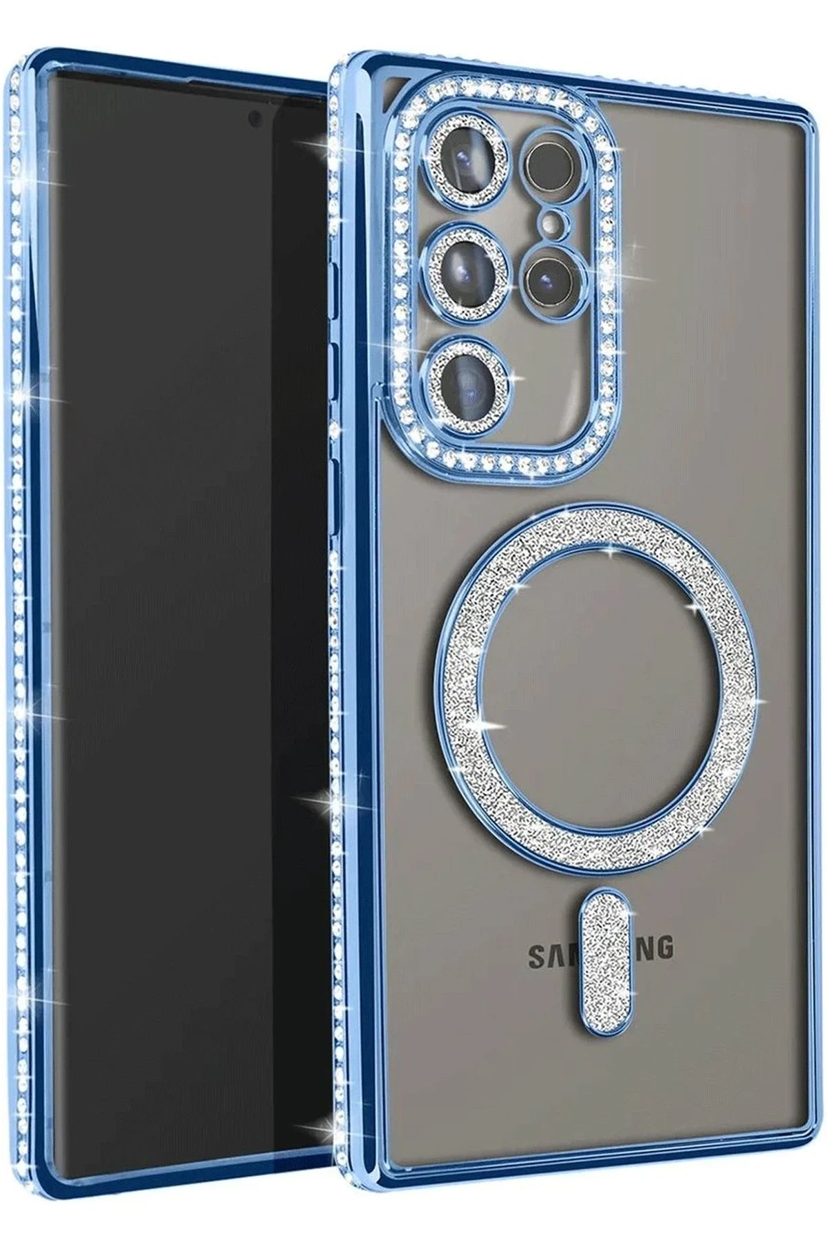 nebaktın Samsung Galaxy S23 Ultra Joke Simli Magneticsafe Kılıf - Mavi 1