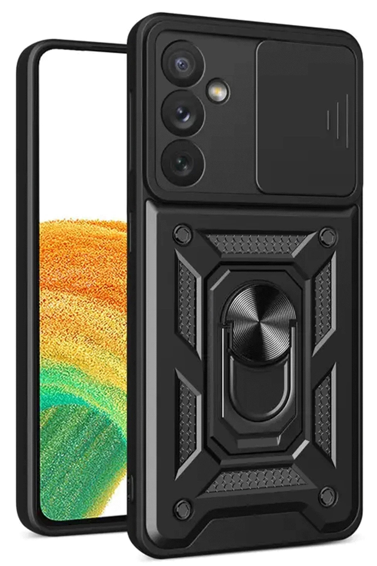nebaktın Samsung Galaxy S24 FE Pars Lens Yüzüklü Silikon - Siyah 1