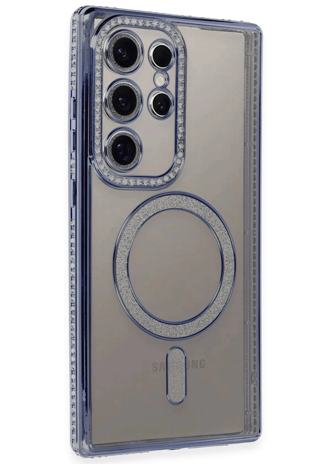 nebaktın Samsung Galaxy S24 Ultra Kılıf Joke Simli Magneticsafe Kılıf - Mavi 1