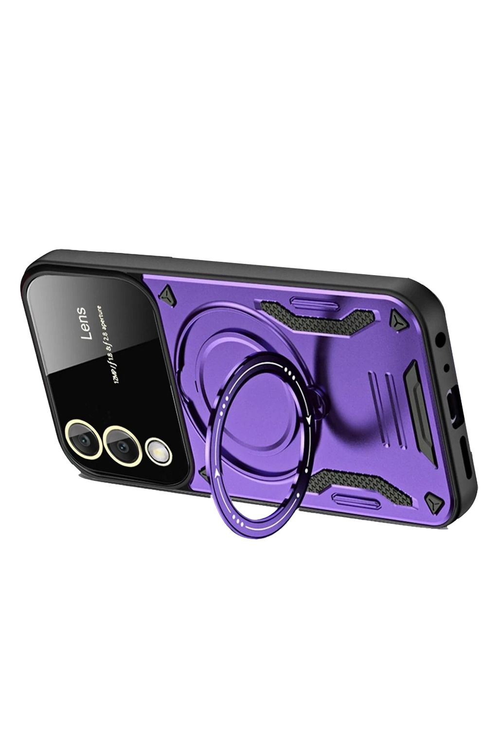 nebaktın Samsung Galaxy S25 Edge Kılıf Joy Lens Standlı Kapak - Mor 2