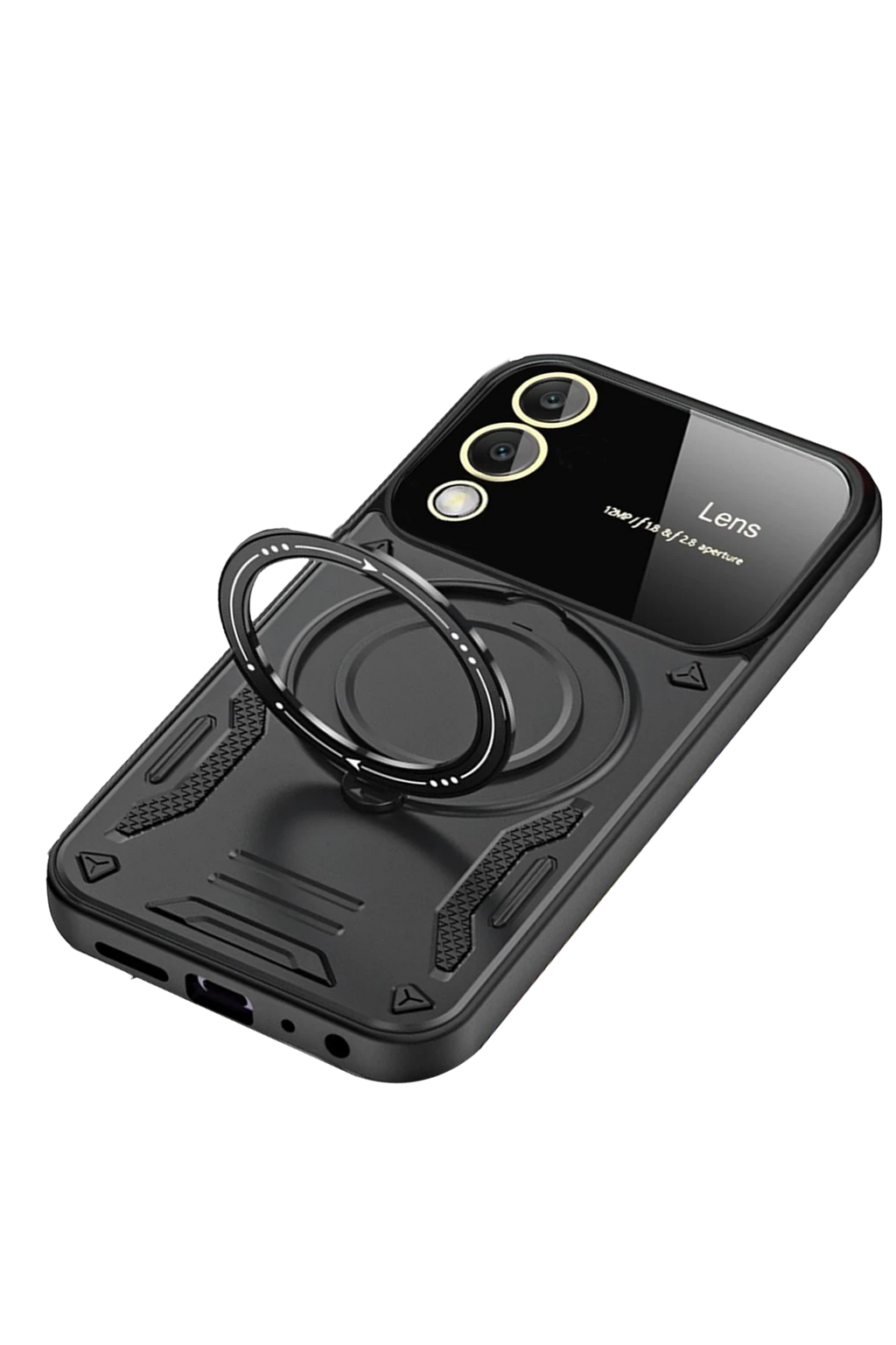 nebaktın Samsung Galaxy S25 Edge Kılıf Joy Lens Standlı Kapak - Siyah 3
