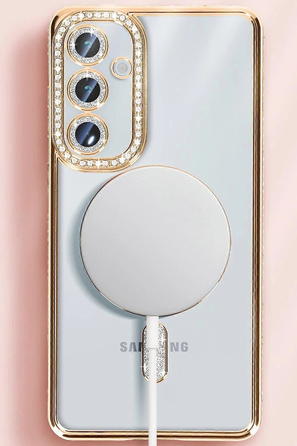 nebaktın Samsung Galaxy S25 Kılıf Joke Simli Magneticsafe Kılıf - Gold 2