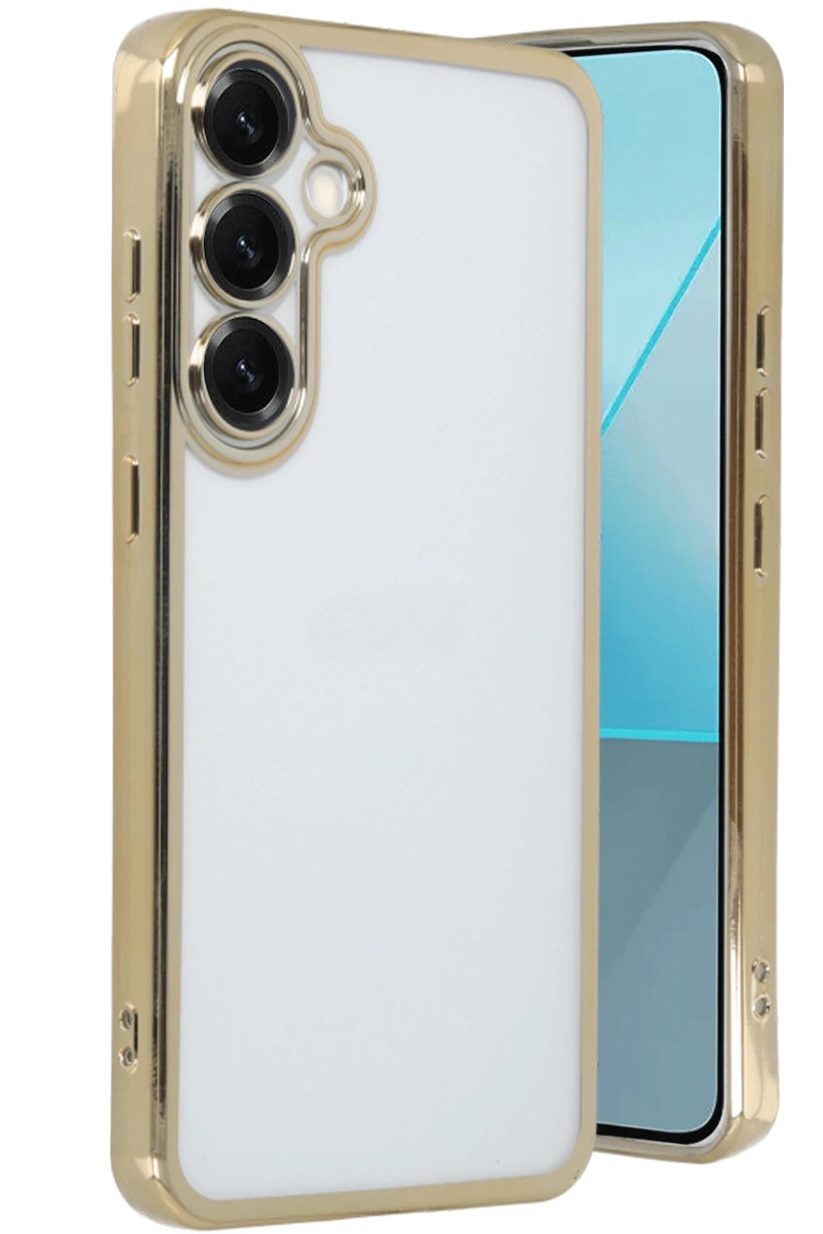 nebaktın Samsung Galaxy S25 Plus Kılıf Razer Lensli Silikon - Gold 1