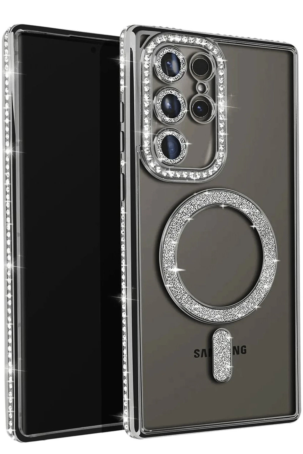 nebaktın Samsung Galaxy S25 Ultra Kılıf Joke Simli Magneticsafe Kılıf - Siyah 1
