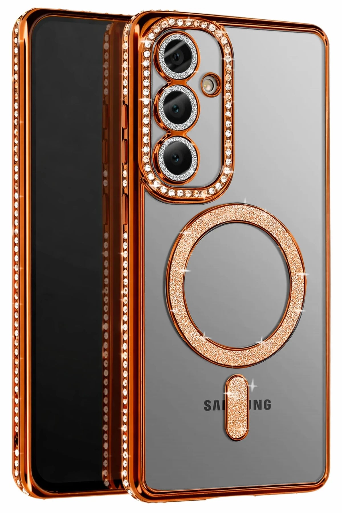 nebaktın Samsung Galaxy S26 Plus Joke Simli Magneticsafe Kılıf - Turuncu 1