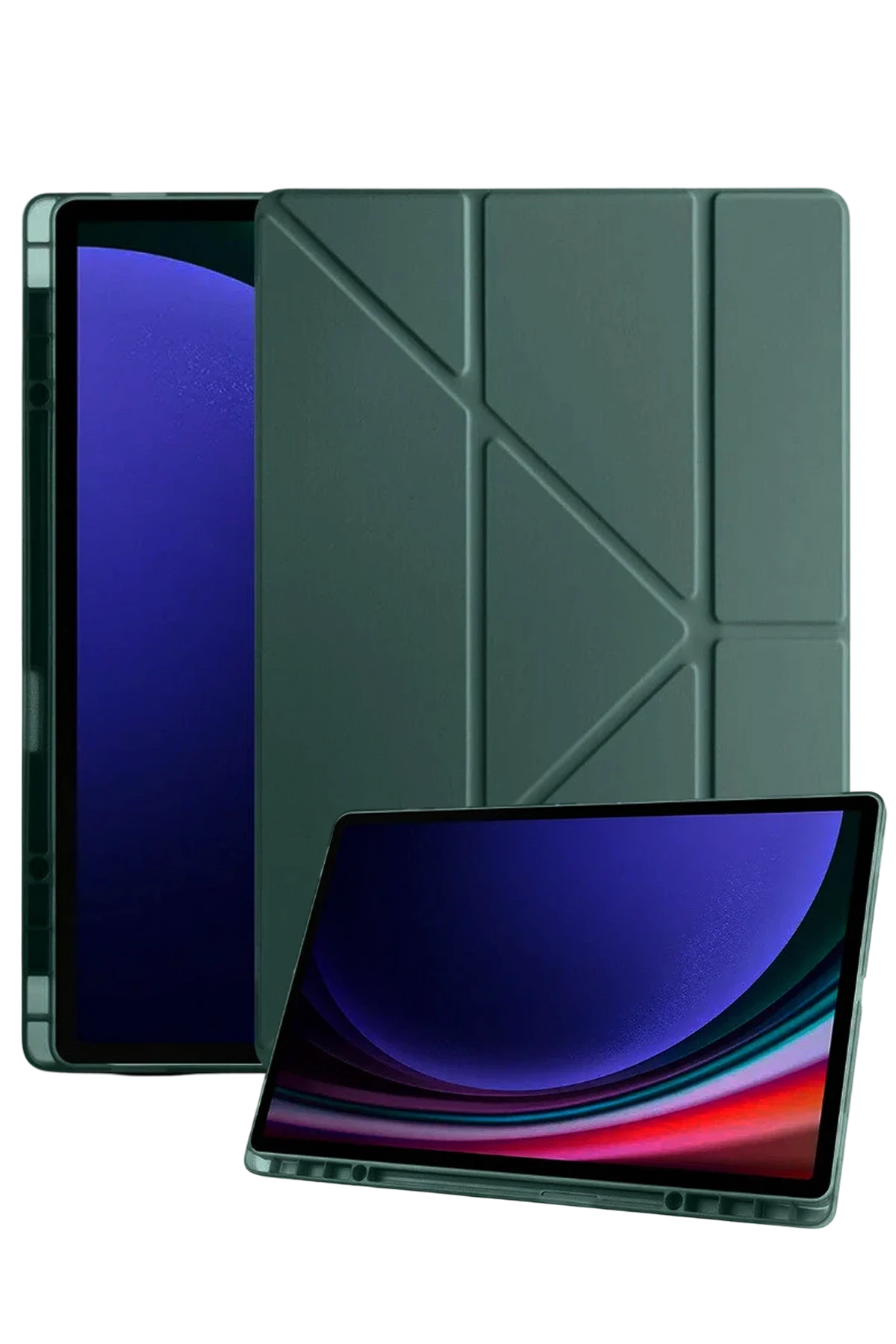 nebaktın Samsung Galaxy Tab A11 Kalemlikli Mars Tablet Kılıfı - Koyu Yeşil 1
