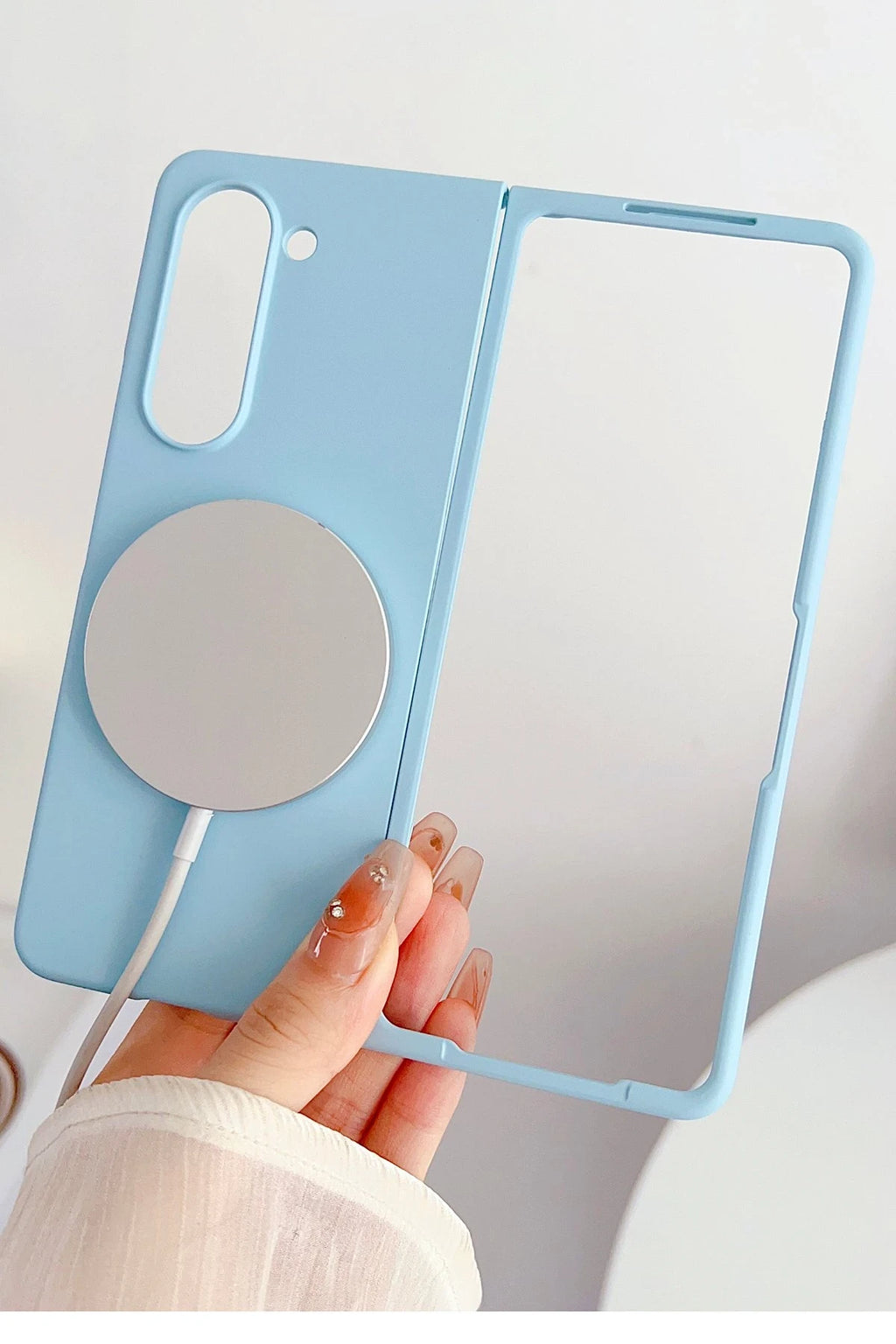 nebaktın Samsung Galaxy Z Fold 5 Kılıf Mata Fold Kapak - Lila 6