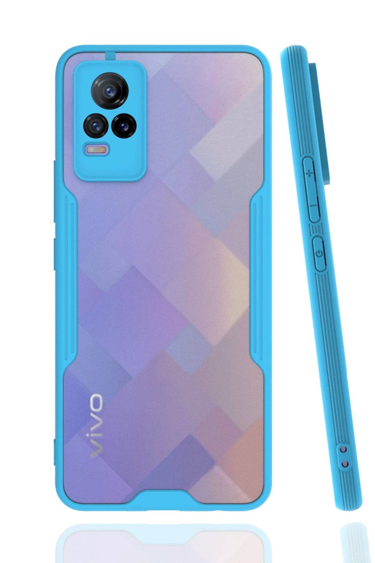 nebaktın Vivo V21e Kılıf Platin Silikon - Mavi 1