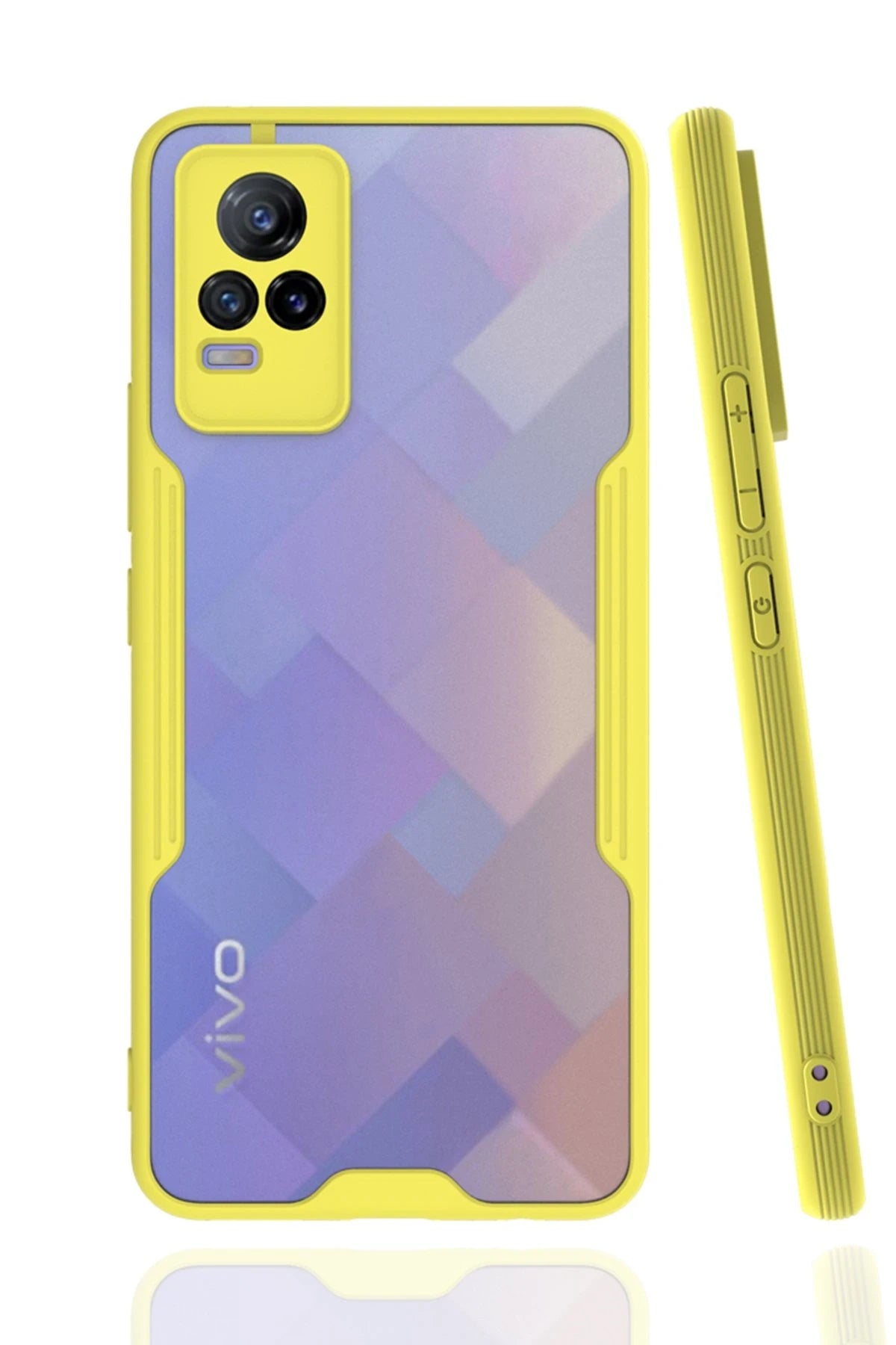 nebaktın Vivo V21e Kılıf Platin Silikon - Sarı 1