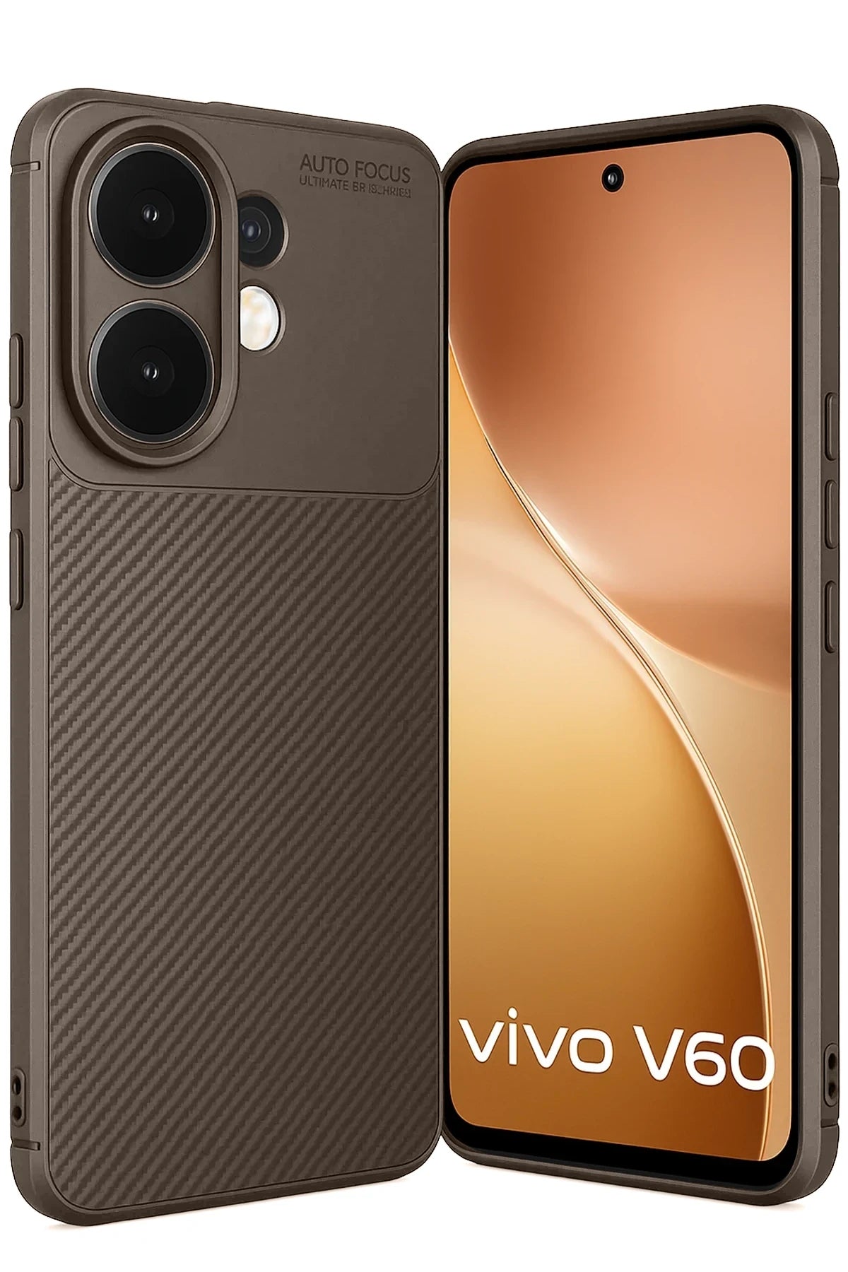 nebaktın Vivo V60 5G Auto Focus Karbon Kapak - Kahverengi 1