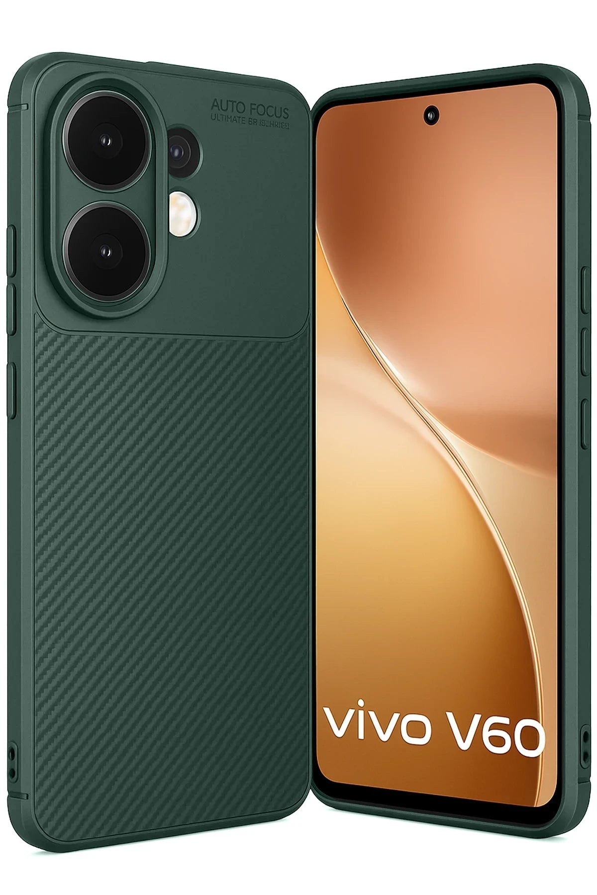 nebaktın Vivo V60 5G Auto Focus Karbon Kapak - Koyu Yeşil 1