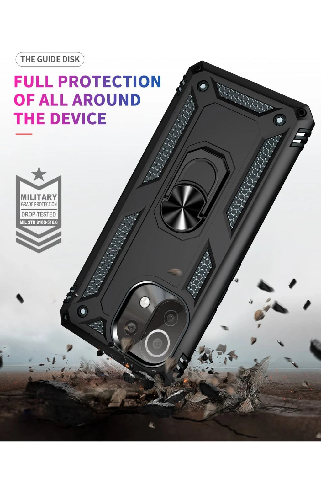 nebaktın Xiaomi Mİ 11 Lite Kılıf Sofya Yüzüklü Silikon Kapak - Siyah 4