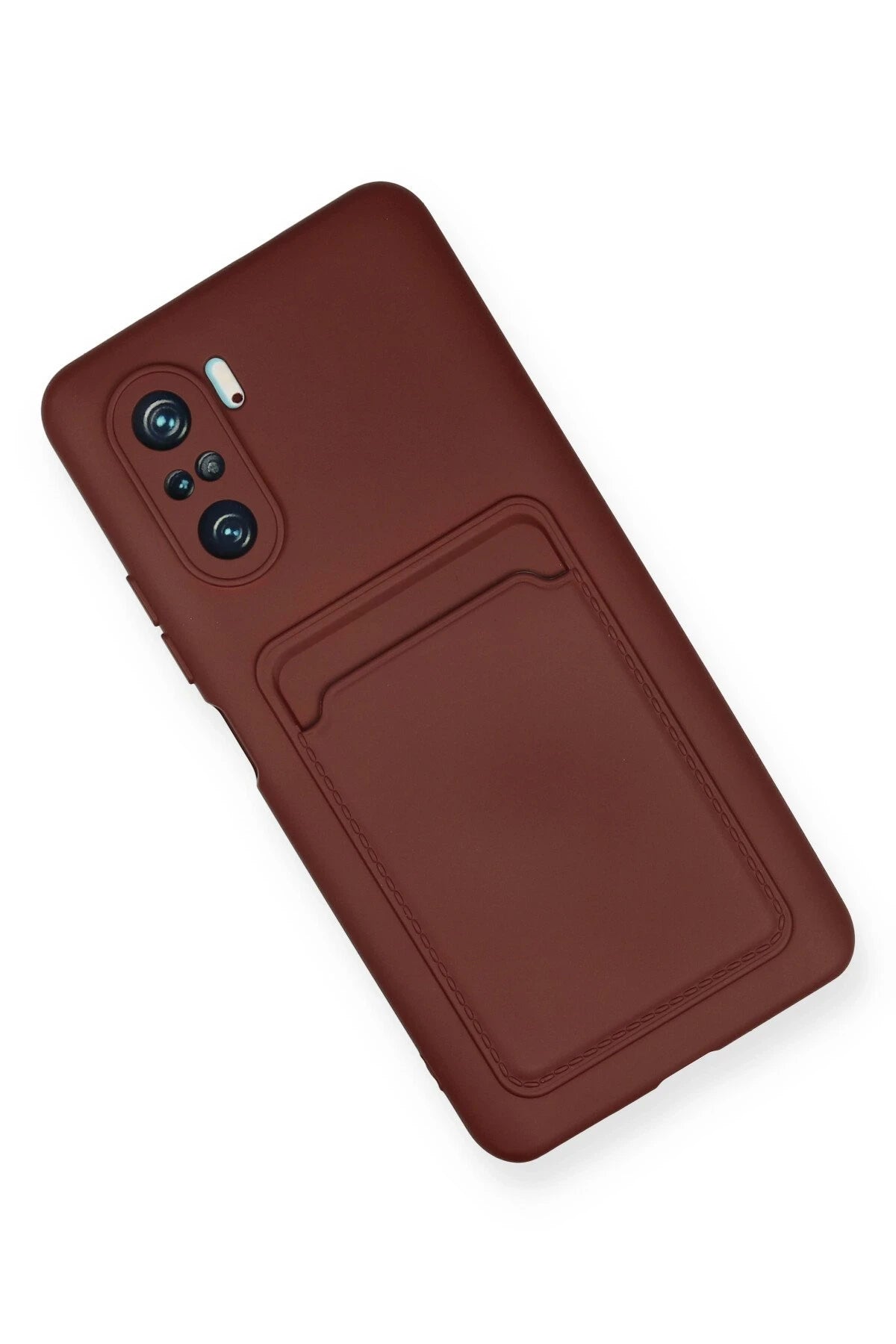 nebaktın Xiaomi Poco F3 Kılıf Kelvin Kartvizitli Silikon - Bordo 2