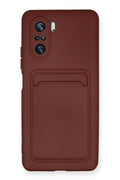 nebaktın Xiaomi Poco F3 Kılıf Kelvin Kartvizitli Silikon - Bordo 1