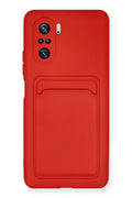 nebaktın Xiaomi Poco F3 Kılıf Kelvin Kartvizitli Silikon - Kırmızı 1