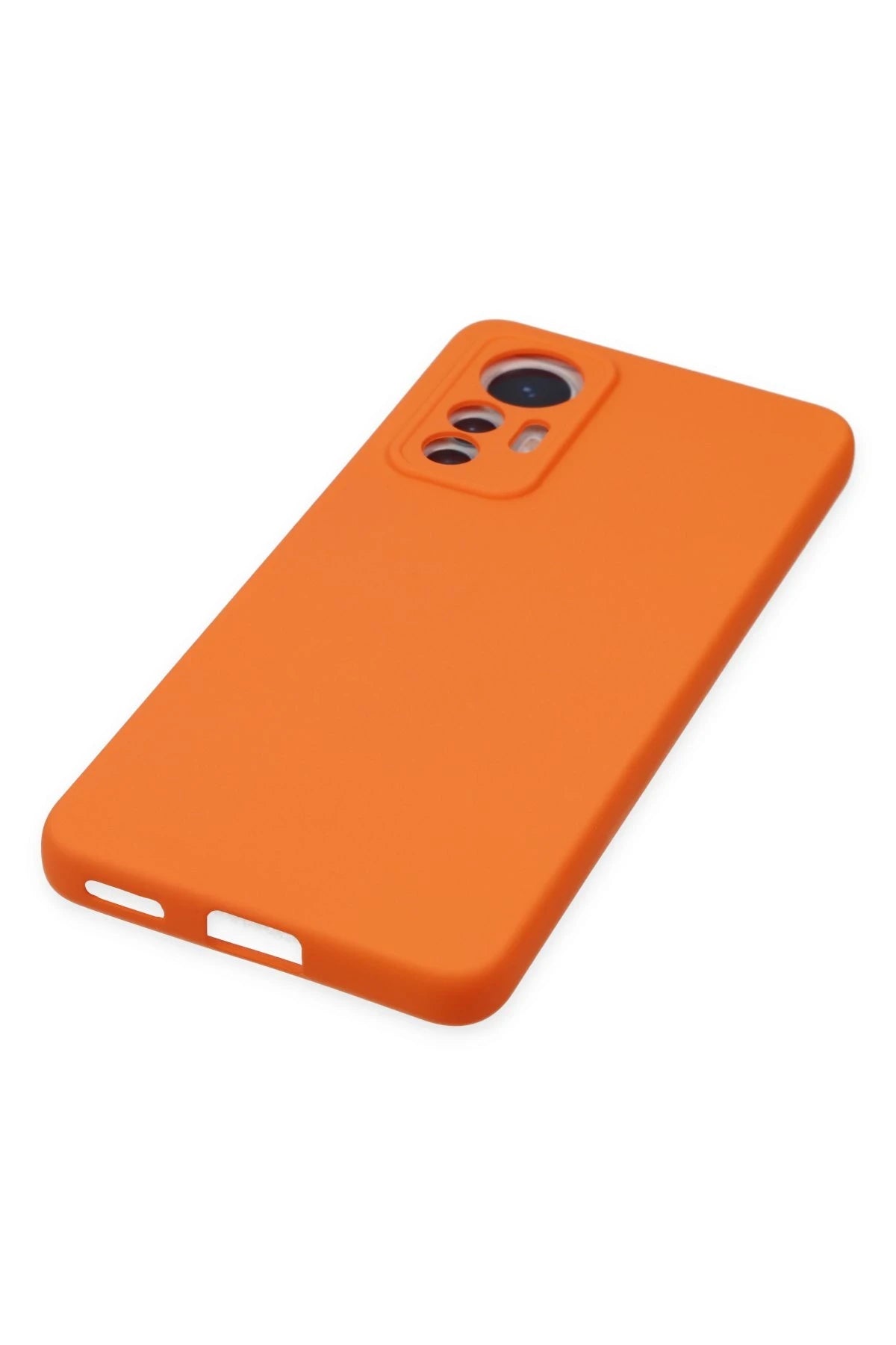 nebaktın Xiaomi Mi 12 Lite Kılıf Nano içi Kadife Silikon - Turuncu 4