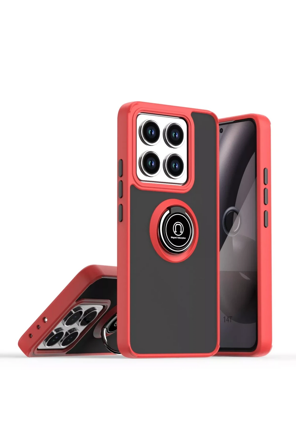 nebaktın Xiaomi Mi 15 Pro Kılıf Montreal Yüzüklü Silikon Kapak - Kırmızı 1