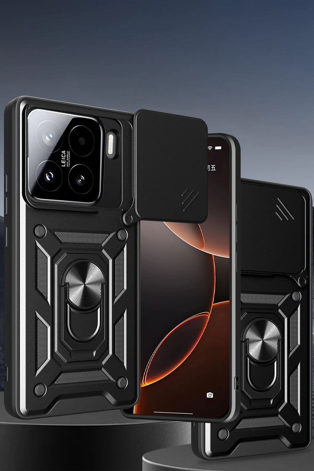 nebaktın Xiaomi Mi 15 Pro Kılıf Pars Lens Yüzüklü Silikon - Siyah 2
