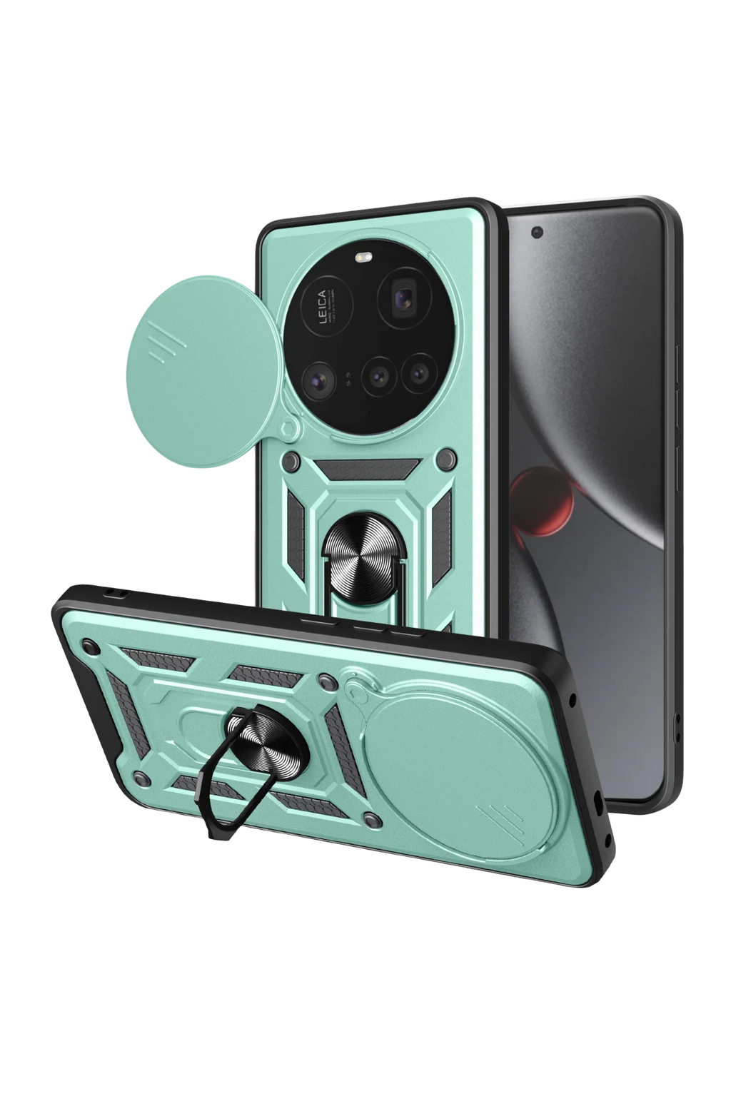 nebaktın Xiaomi Mi 15 Ultra Kılıf Pars Lens Yüzüklü Silikon - Yeşil 1