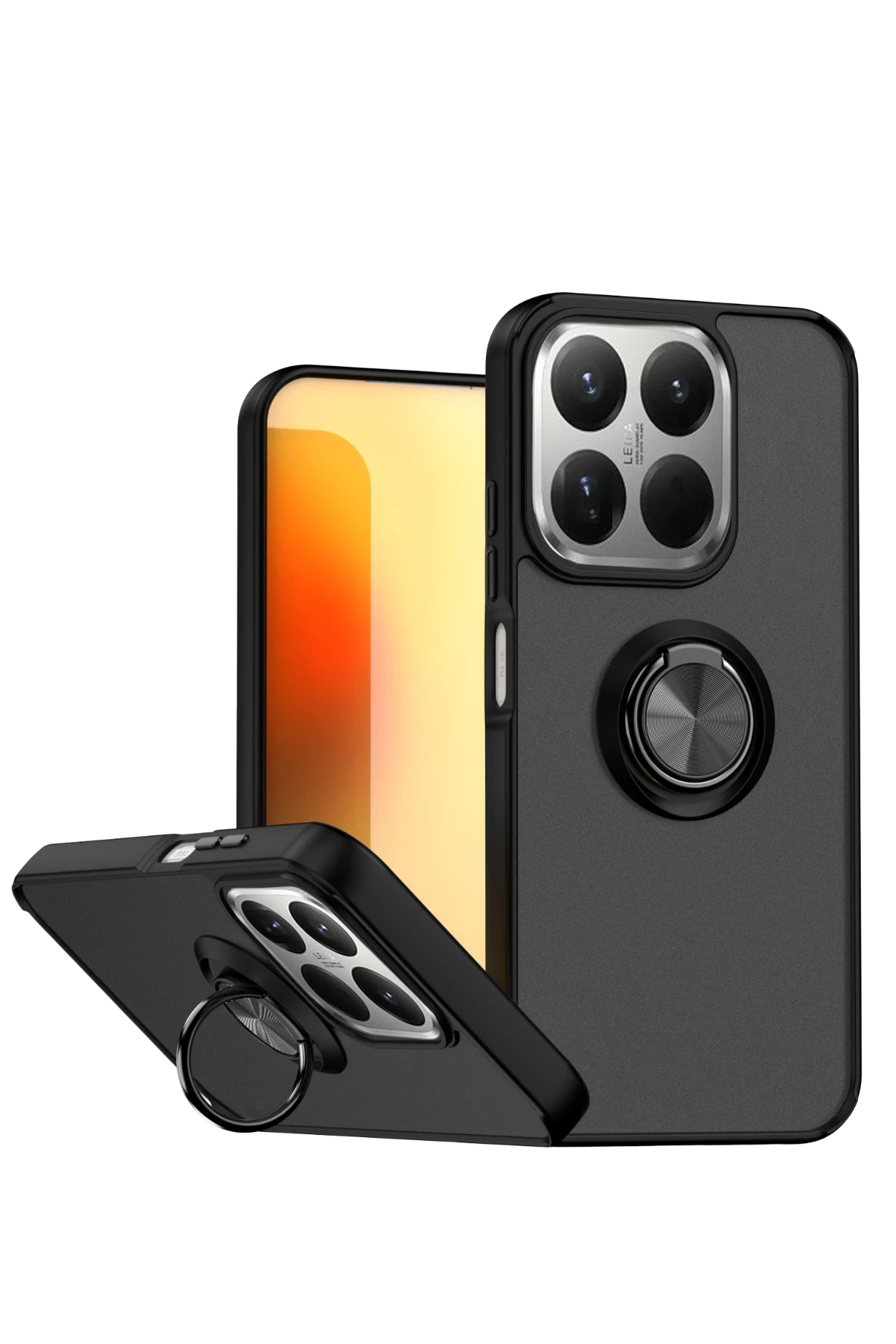 nebaktın Xiaomi Mi 15T Montreal Yüzüklü Silikon Kapak - Siyah 1