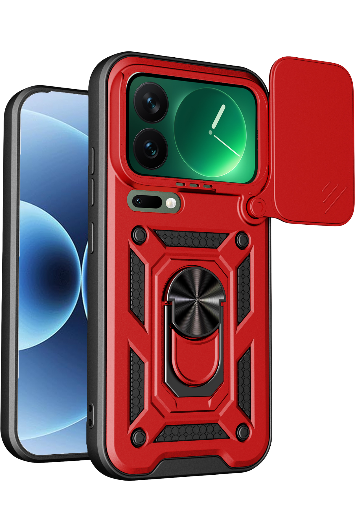 nebaktın Xiaomi Mi 17 Pro Max Pars Lens Yüzüklü Silikon - Kırmızı 1