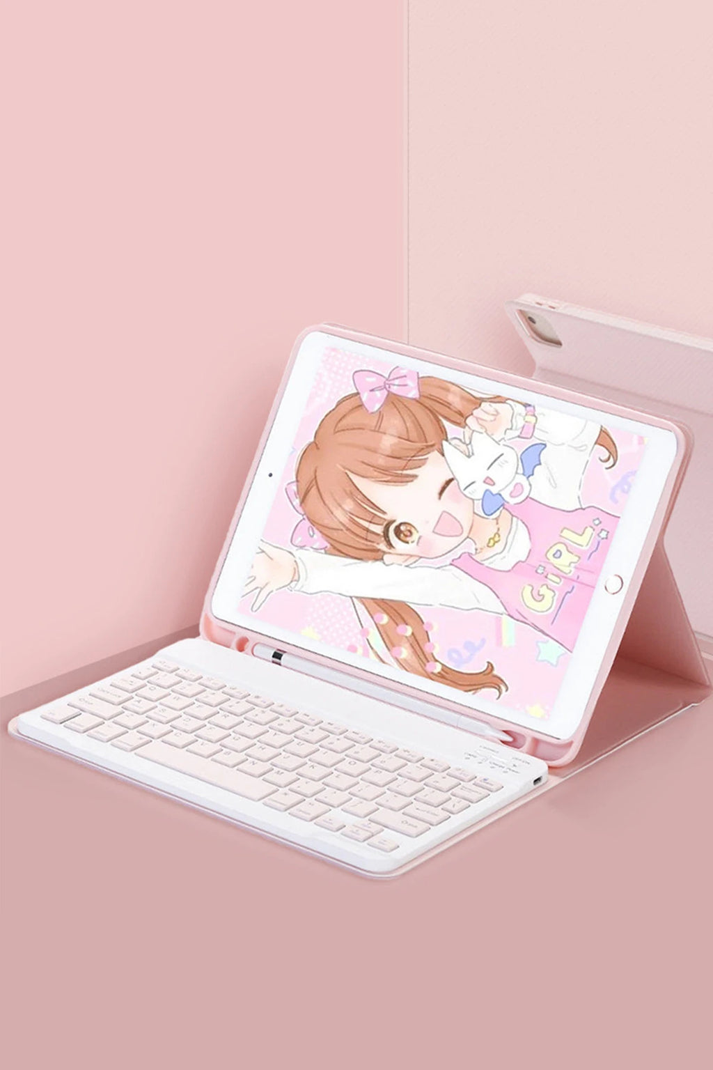 nebaktın Xiaomi Pad 6 Kılıf KC01 Smart Klavyeli Tablet Kılıfı - Pembe 1
