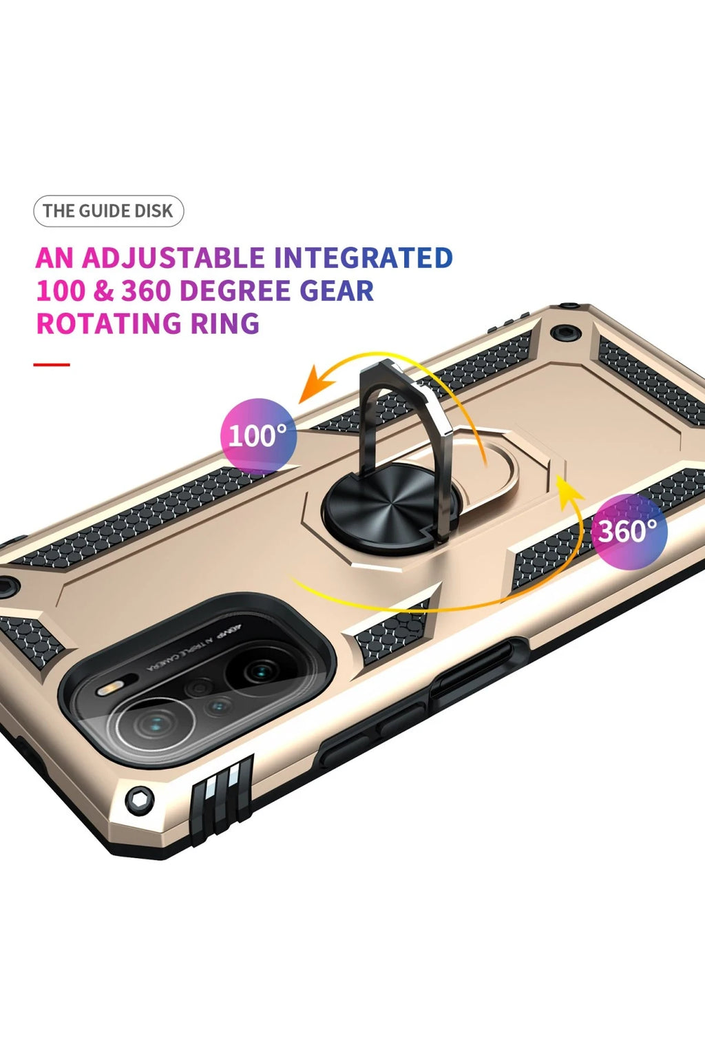 nebaktın Xiaomi Poco F3 Kılıf Sofya Yüzüklü Silikon Kapak - Gold 8
