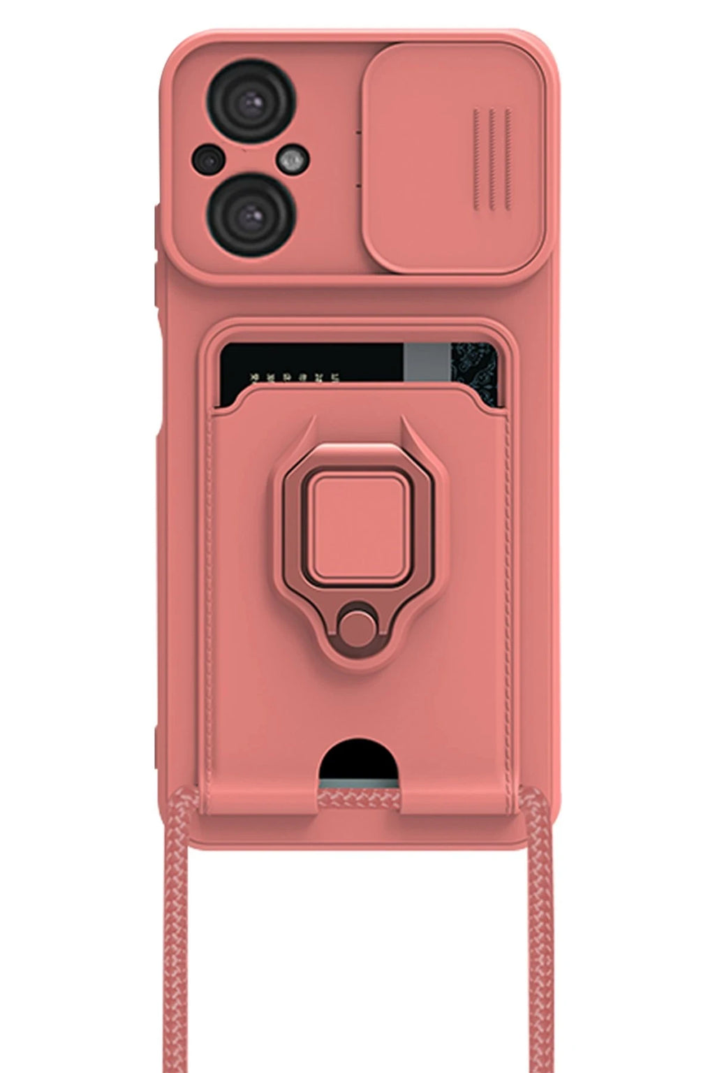 nebaktın Xiaomi Poco M5 Kılıf Zuma Kartvizitli Yüzüklü Silikon - Pembe 2
