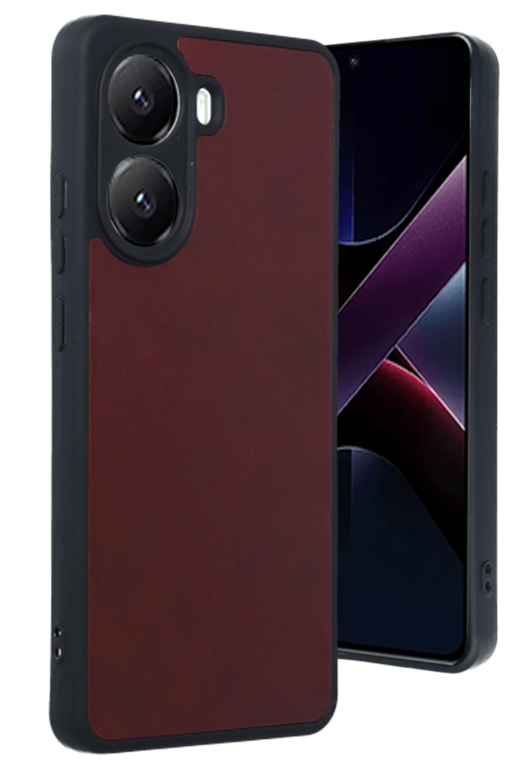 nebaktın Xiaomi Poco X7 Pro Kılıf Aras Deri Kapak - Bordo 1