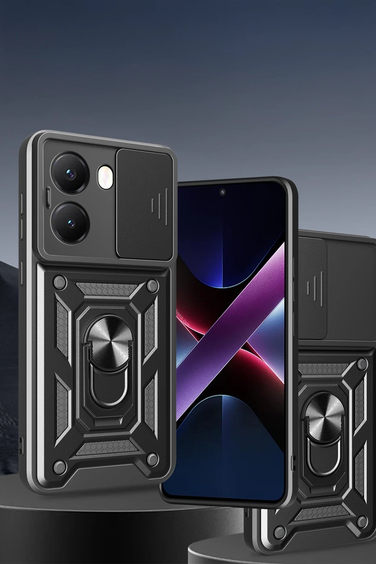 nebaktın Xiaomi Poco X7 Pro Kılıf Pars Lens Yüzüklü Silikon - Yeşil 2
