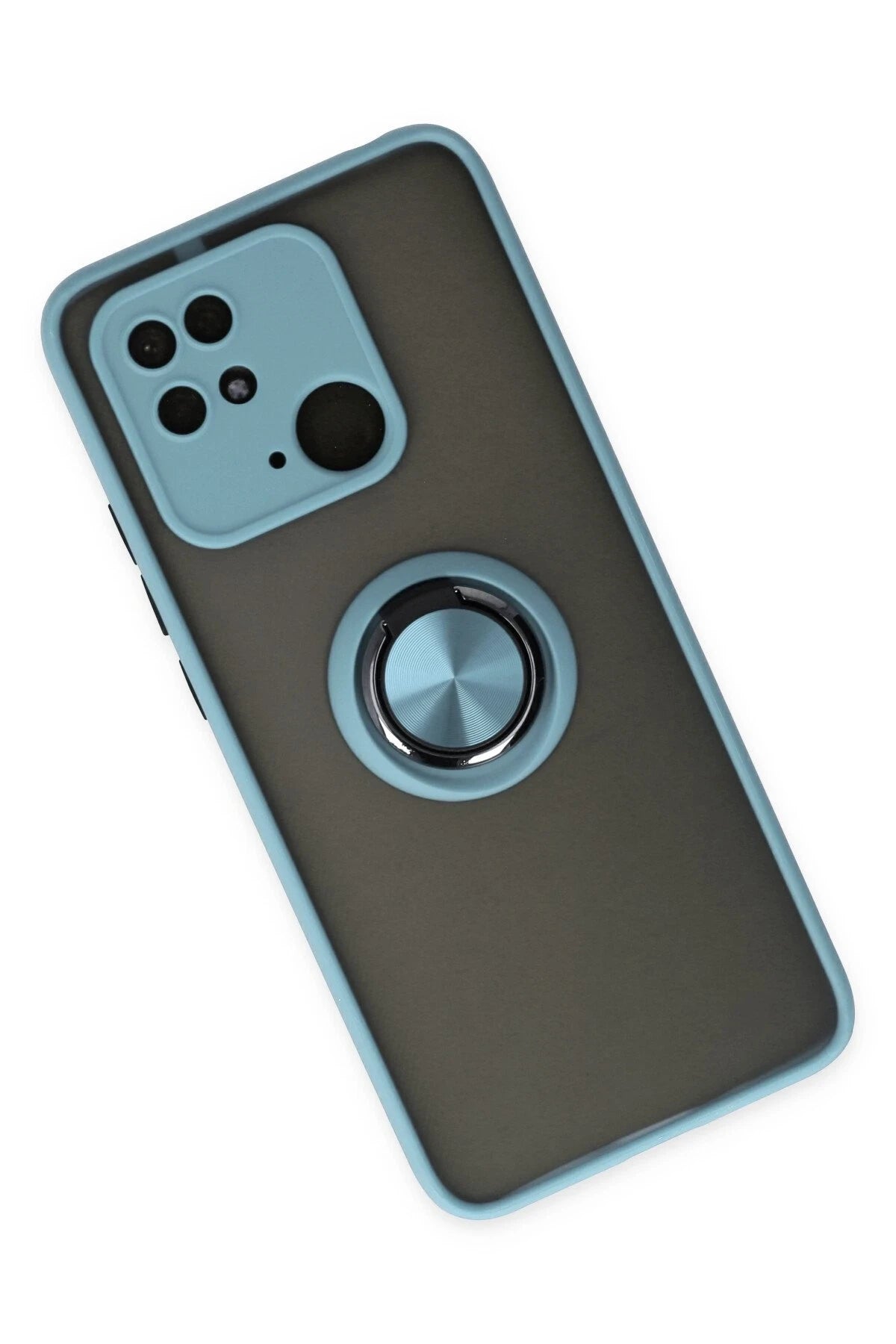 nebaktın Xiaomi Redmi 10C Kılıf Montreal Yüzüklü Silikon Kapak - Buz Mavi 2