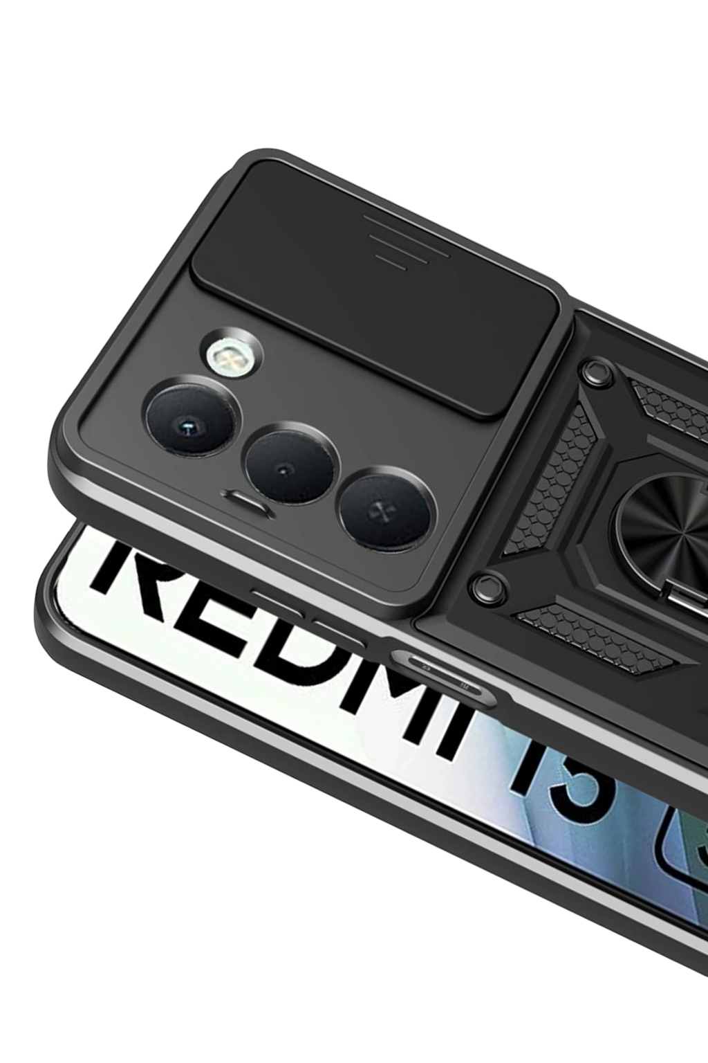 nebaktın Xiaomi Redmi 15 4G Pars Lens Yüzüklü Silikon - Siyah 2