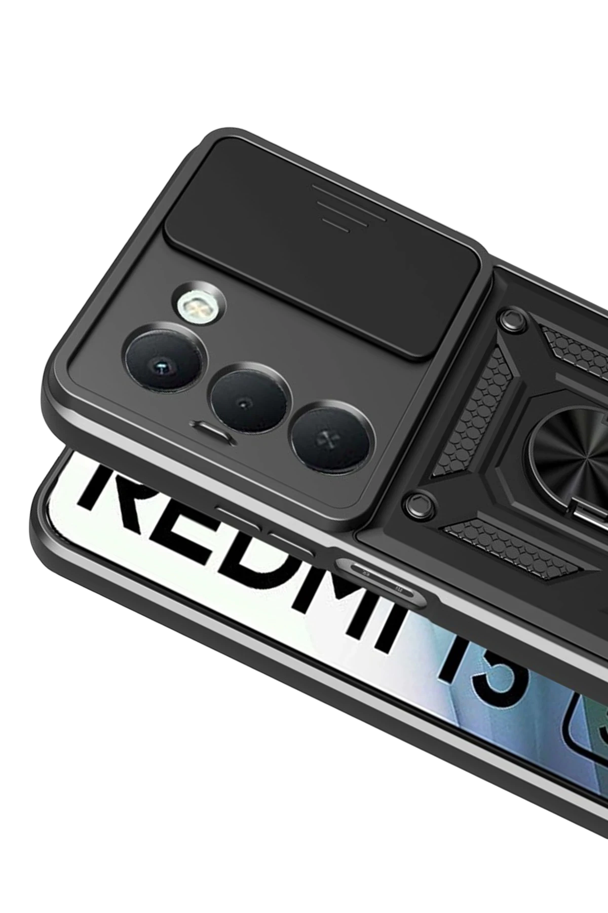 nebaktın Xiaomi Redmi 15 4G Pars Lens Yüzüklü Silikon - Siyah 2