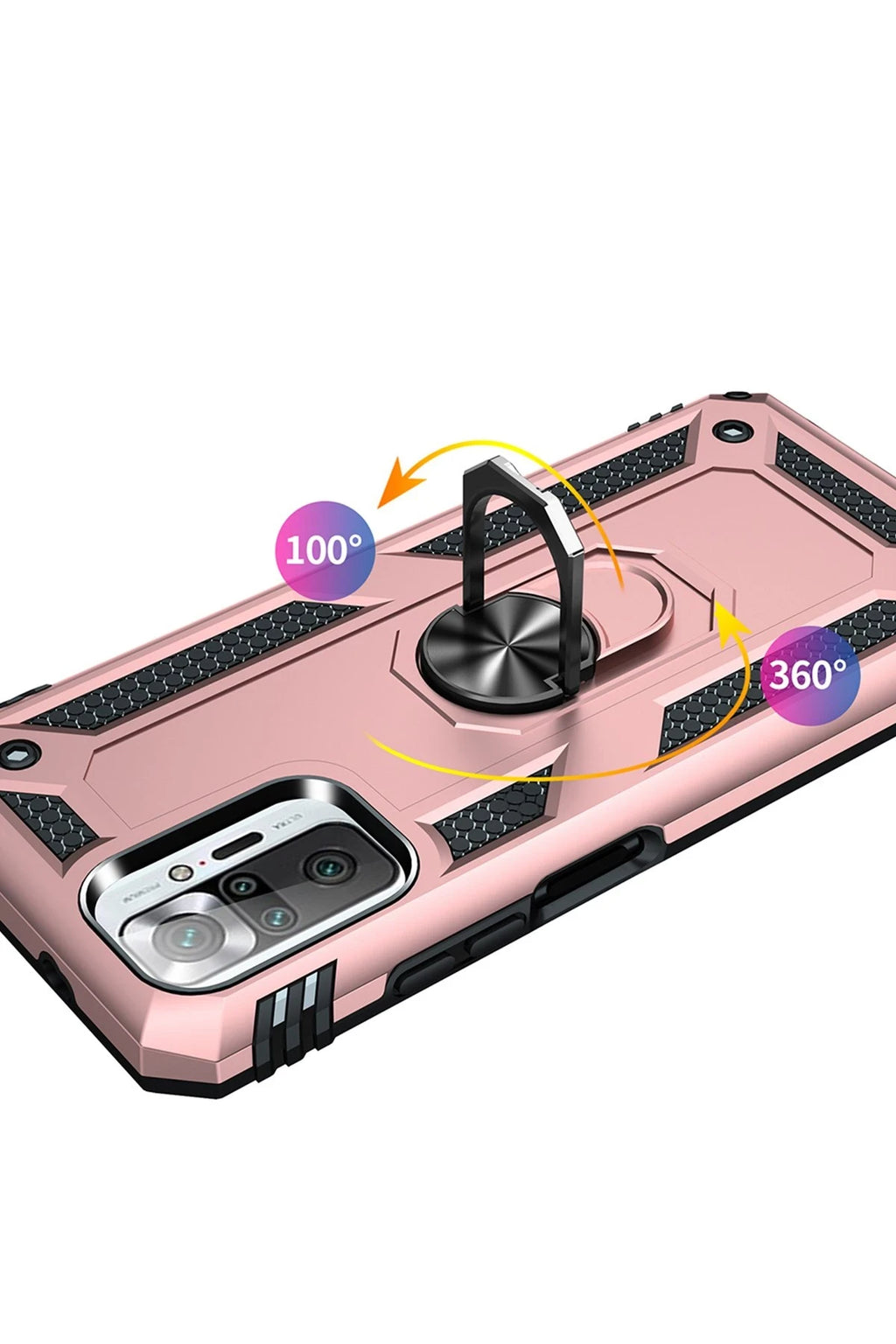 nebaktın Xiaomi Redmi Note 10 Pro Kılıf Sofya Yüzüklü Silikon Kapak - Rose 4