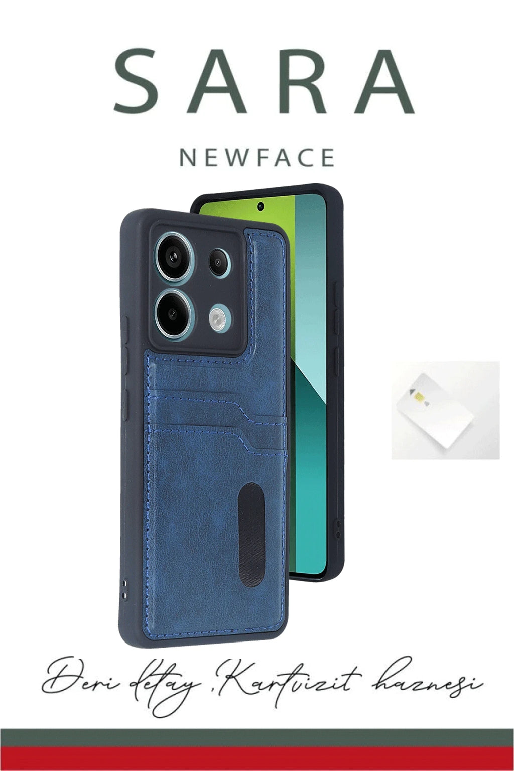 nebaktın Xiaomi Redmi Note 13 Pro 4G Kılıf Sara Kartvizitli Deri Kılıf - Taba 3