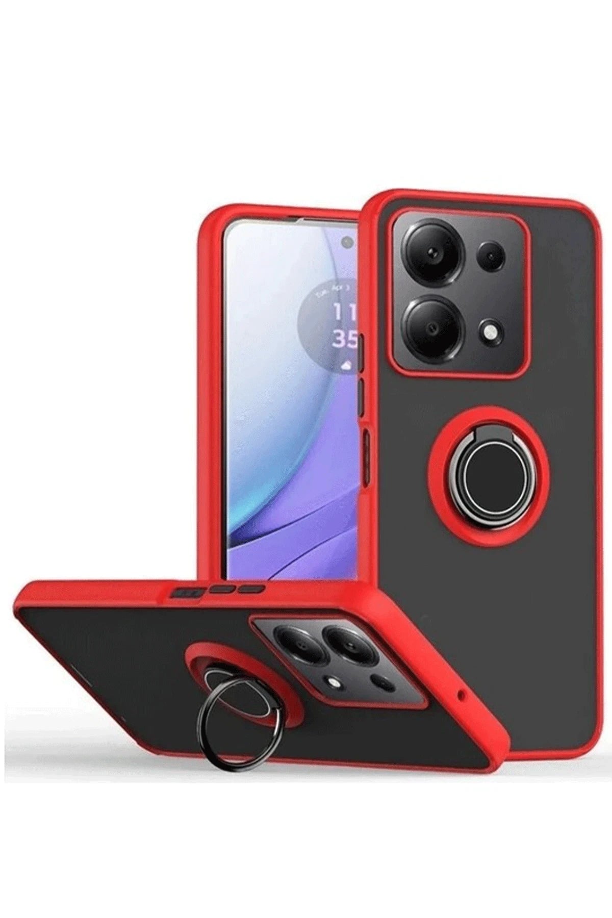 nebaktın Xiaomi Redmi Note 13 Pro 4G Montreal Yüzüklü Silikon Kapak - Kırmızı 1